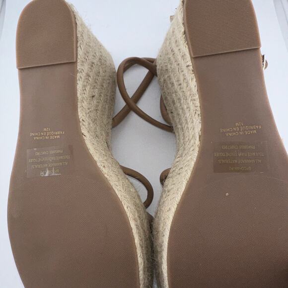 BP Nordstrom Cohan Nude Beige Espadrille Platform Wedge Sandals 9M NWOB - Picture 4 of 4